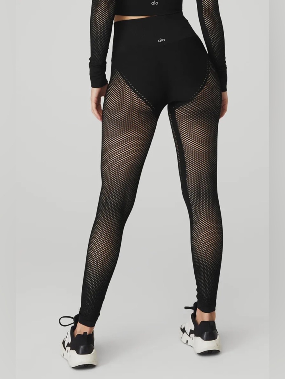 ALO YOGA Seamless High-Waist 7/8 Limitless Open Air Legging - Black